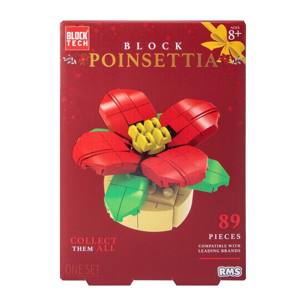 🔥BLOCK TECH Holiday Botanical Build Blocks POINSETTIA BNWT🔥
